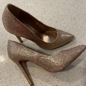 Diba "Rose Gold" Rihinestone heels Size 9B